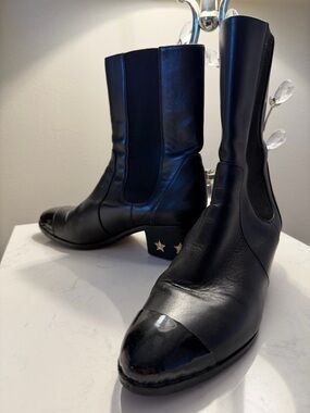 CHANEL Dallas Boots with Star Heel Accent .